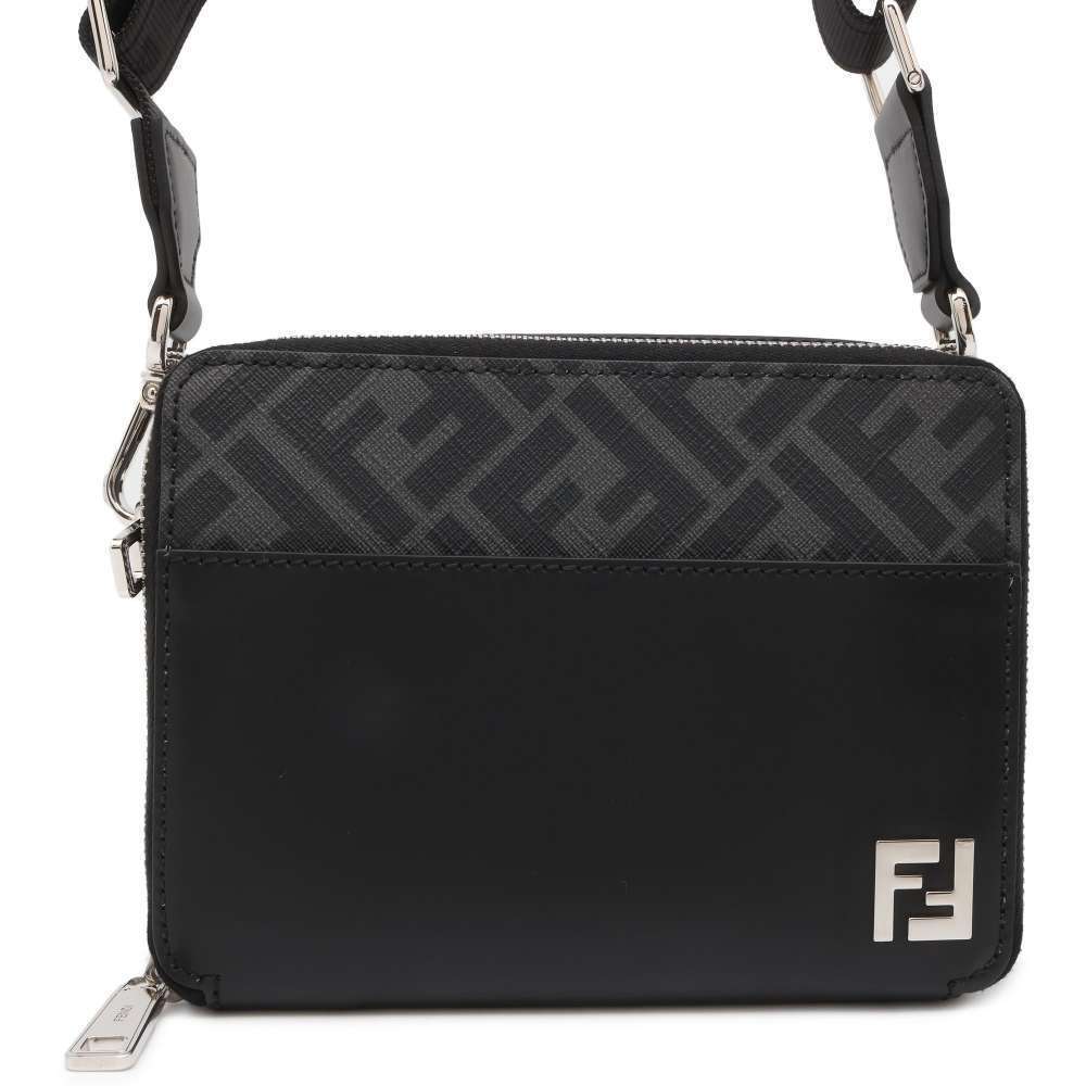 Fendi Zucca Organizer Shoulder Bag Camera Black